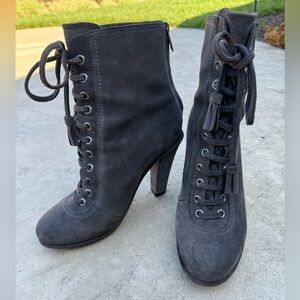AllSaints Grimsby Boots Asphalt Gray Suede -‎ Like New Size 9